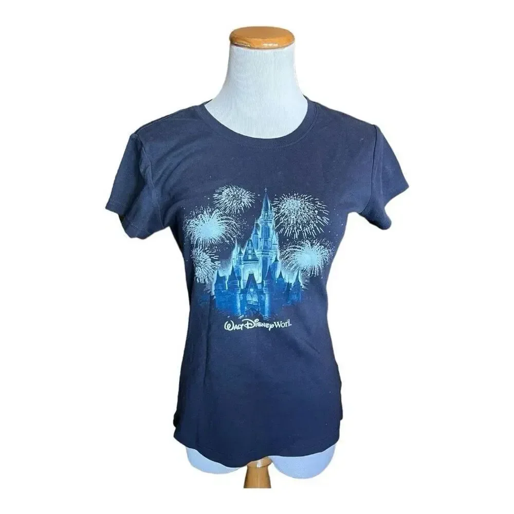 Womens Disneyland Walt Disney World Magic Kingdom Graphic Tee Shirt - Sz L